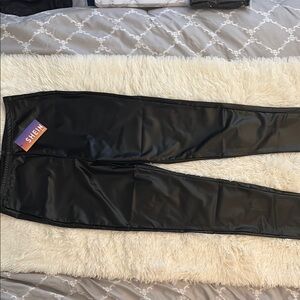 SHEIN Black Faux Leather Pants